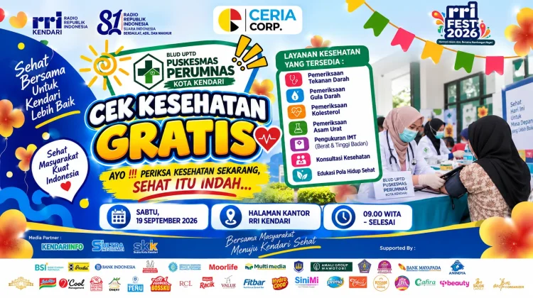 RRI Fest 2026 Hadirkan Cek Kesehatan Gratis bagi Masyarakat Kendari