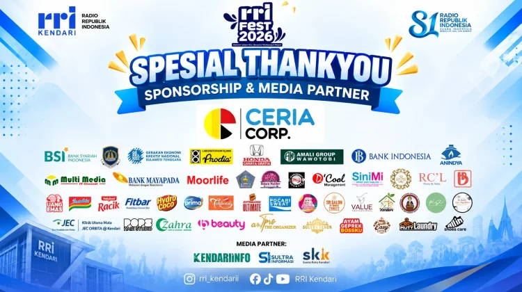 RRI Kendari Sampaikan Apresiasi untuk Sponsor dan Media Partner RRI Fest 2026
