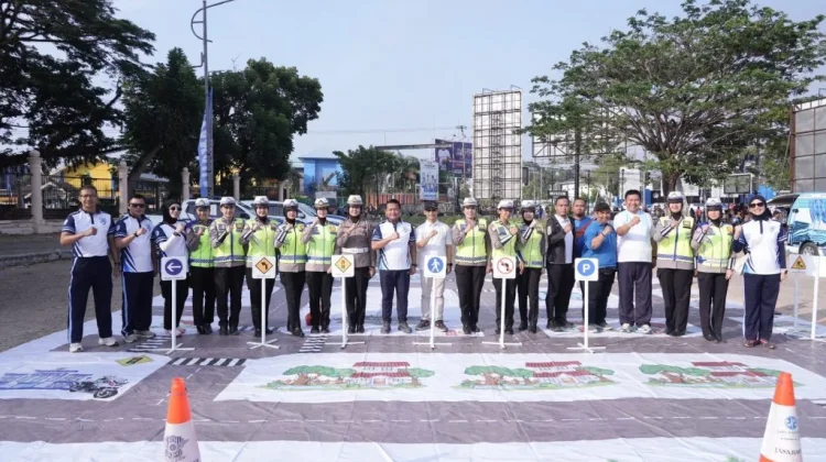 Ditlantas Polda Sultra Gelar Olahraga Bersama Semarakkan HUT Lalu Lintas ke-71
