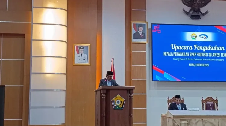 Sekda Koltim Hadiri Pengukuhan Kepala BPKP Sultra