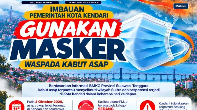 Kabut Asap Menyelimuti Kendari, Pemkot Kendari Imbau Warga Gunakan Masker