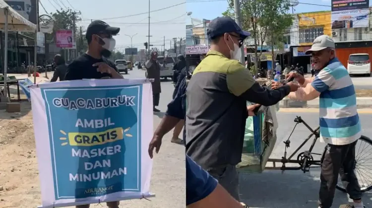 Komunitas Abu Langit Bagikan Seribu Masker dan Air Minum di Kendari