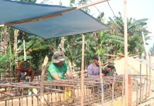 Satgas TMMD 127 Kendari Mulai Rakit Besi Jembatan Anggoeya