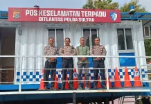 Ditlantas Polda Sultra Dirikan Pos Keselamatan di Pohara