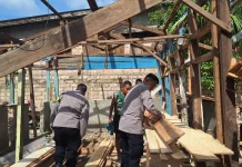 Kerjasama TNI dan Polri Bangun RTLH di Petoaha