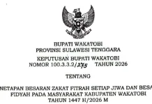 Ini Besaran Zakat Fitrah di Wakatobi