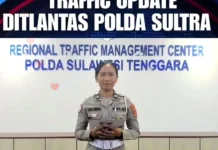 Ditlantas Polda Sultra Berikan Update Lalu Lintas Bersama RRI Kendari