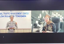 Ditlantas Polda Sultra Siarkan Pantauan Arus Lalu Lintas Bersama RRI
