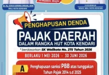 Kado Kota Kendari Penghapusan Denda Pajak Daerah
