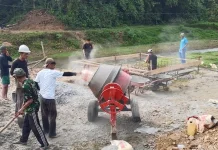 Pembangunan Jembatan Perintis Garuda Desa Amokuni Memasuki Tahapan Pengecoran