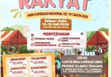 Pasar Rakyat di Kendari Dukung UMKM dan Hadirkan Layanan Publik Gratis