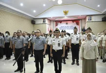 Kemenkum Sultra Bersama Ditjen Imigrasi dan Kemenham Gelar Apel Gabungan