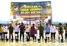 Gerakan Tanam Serempak OPLAH dan Cetak Sawah Rakyat Perkuat Pangan Konawe