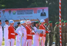 Penurunan Bendera HUT RI di Sultra Berlangsung Khidmat