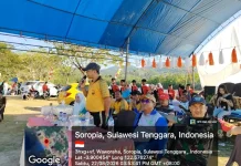 Kapolsek Soropia Hadiri Pembukaan Olahraga dan Lomba Kebersihan Desa Waworaha