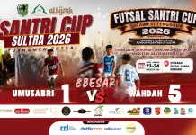 Wahdah Menang Telak 5-1 atas Umusabri di Babak 8 Besar Santri Cup Sultra 2026