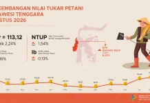 Agustus 2026, NTP Sultra Naik 2,24 persen