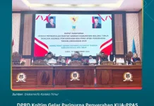 KUA-PPAS APBD Perubahan 2026 Diserahkan dalam Paripurna DPRD Koltim