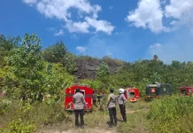 Sinergi TNI-Polri dan Pemkot Kendari Padamkan Kebakaran Lahan di Baruga