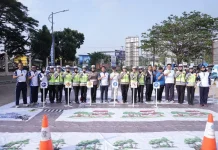 Ditlantas Polda Sultra Gelar Olahraga Bersama Semarakkan HUT Lalu Lintas ke-71