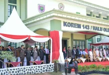 Korem 143 Halu Oleo Kendari Gelar Upacara Peringatah Hut ke 81 TNI