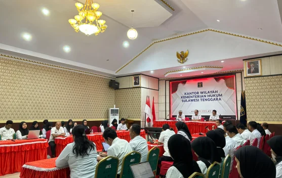 Kemenkum Sultra Gelar Evaluasi Kinerja April 2026