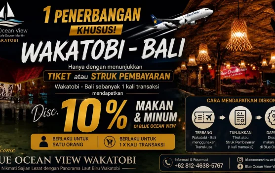 Blue Ocean Hadirkan Promo Khusus Penumpang Pesawat Rute Bali-Wakatobi