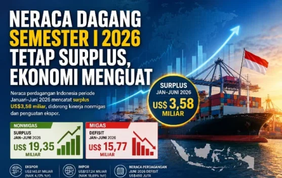 Neraca Dagang Semester I Tetap Surplus, Ekonomi Menguat