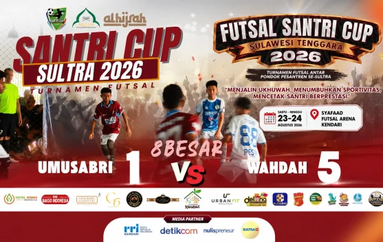 Wahdah Menang Telak 5-1 atas Umusabri di Babak 8 Besar Santri Cup Sultra 2026