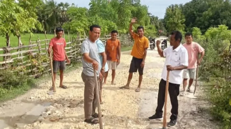 Anggota DPRD Rote Ndao Timbun Jalan Rusak