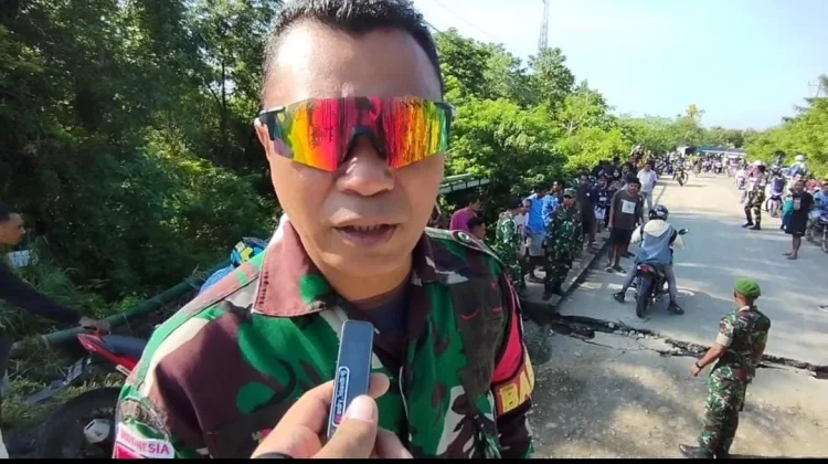 Jalan Nasional di Naibonat Putus, Kendaraan Besar Tak Bisa Melintas