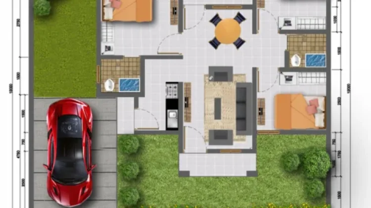 Ide Denah Rumah Tipe 54 Nyaman dan Modern