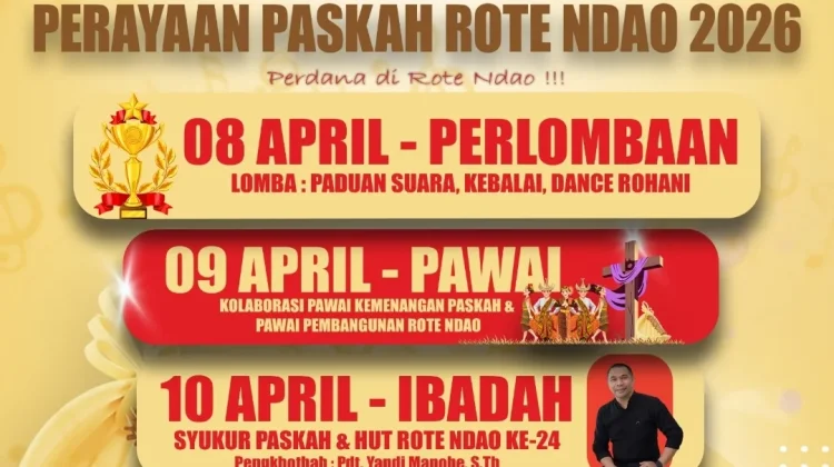 Paskah Rote Ndao 2026 Dimeriahkan Lomba Pawai dan Ibadah Akbar