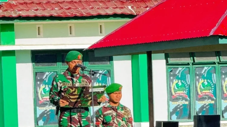 Kodim 1629 SBD Gelar Upacara Disiplin Prajurit Rutin