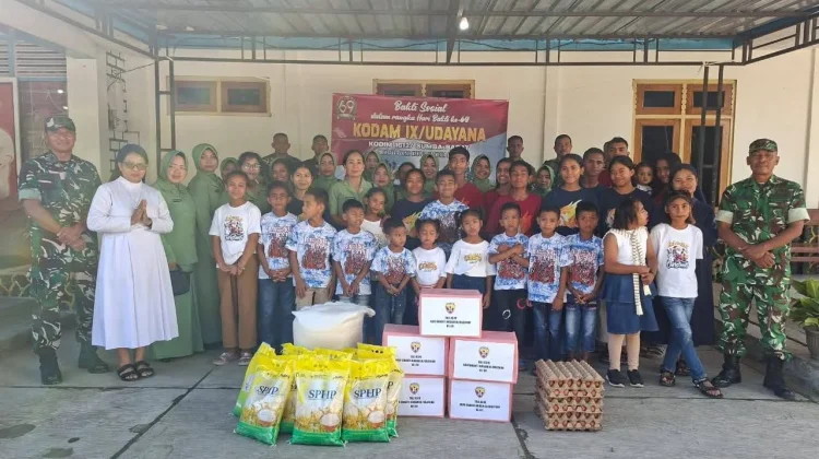 Kodim Sumba Barat Berbagi Kasih Dengan Anak Panti Asuhan