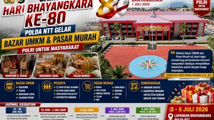 Polda NTT Akan Menggelar Bazar UMKM  Pasar Murah HUT Bhayangkara ke 80