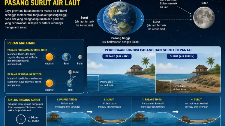 Pengaruh Gravitasi Bulan terhadap Pasang Surut Air Laut
