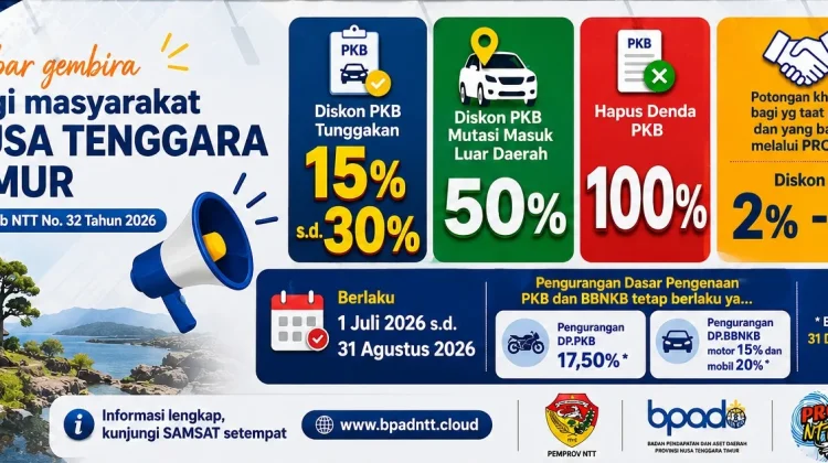 Pemprov NTT Berlakukan Diskon PKB hingga 50 Persen