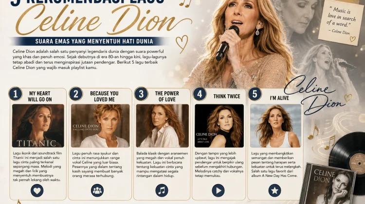 Rekomendasi Lagu Celine Dion yang Wajib Masuk Playlist