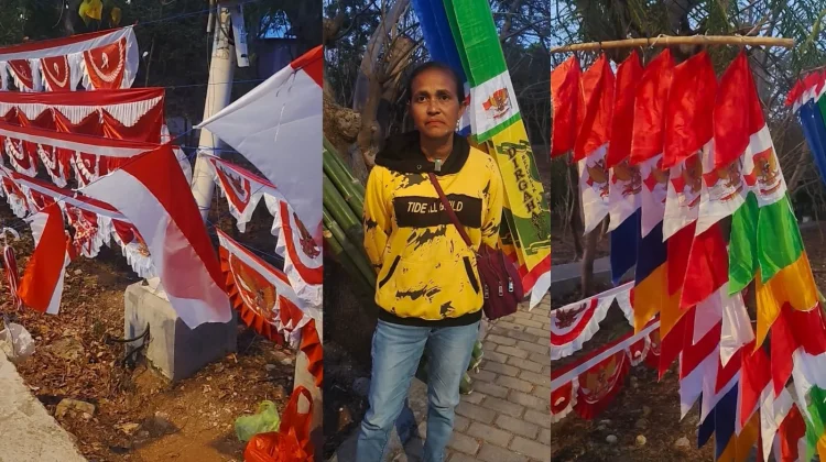 Pedagang Umbul-umbul Rasakan Sepinya Pembeli Atribut Kemerdekaan
