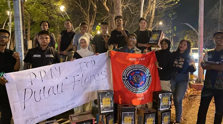 LSF LYCEUM dan BEMJ PBSI UMK.Koe Gerak Cepat Bantu Korban Gempa Flores