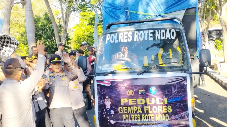 Solidaritas untuk Flores, Polres Rote Ndao Lepas Bantuan Kemanusiaan