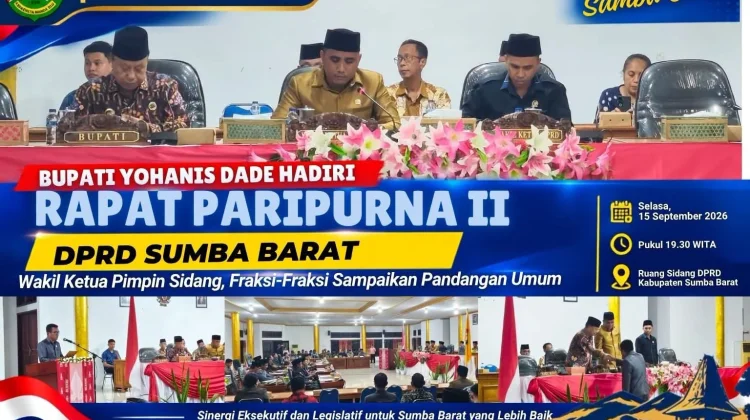 Bupati Sumba Barat Hadiri Paripurna, Sampaikan Pandangan Fraksi