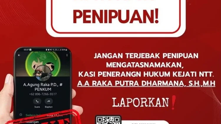 Kejati NTT Imbau Masyarakat Waspada Terhadap Penipuan Atasa Nama Kasipenkum