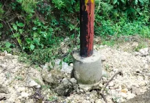 Tiang Telkom Lintas Desa Wanokasa Resahkan Warga Setempat