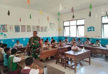 Babinsa Pantau Penyaluran MBG di SDN Lapale
