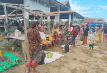 Babinsa Hadir  Lakukan Pemantauan Kondisi di Pasar