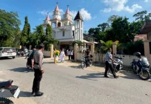 Polisi Atur Lalu Lintas dan Jaga Kamtibmas saat Ibadah