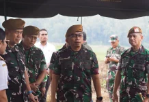 Danpussenarmed Tinjau Lokasi Latihan Menembak Senjata Berat Yonarmed 20/BY