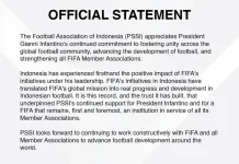 PSSI Dukung Gianni Infantino Pimpin FIFA